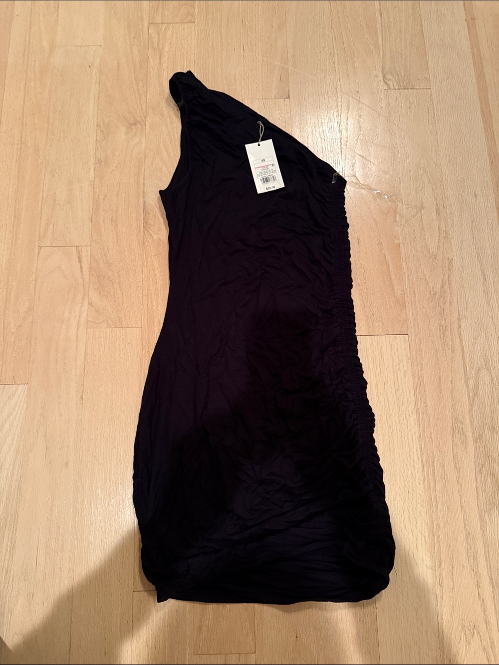 a new day One-Shoulder Black Ruched Bodycon Dress